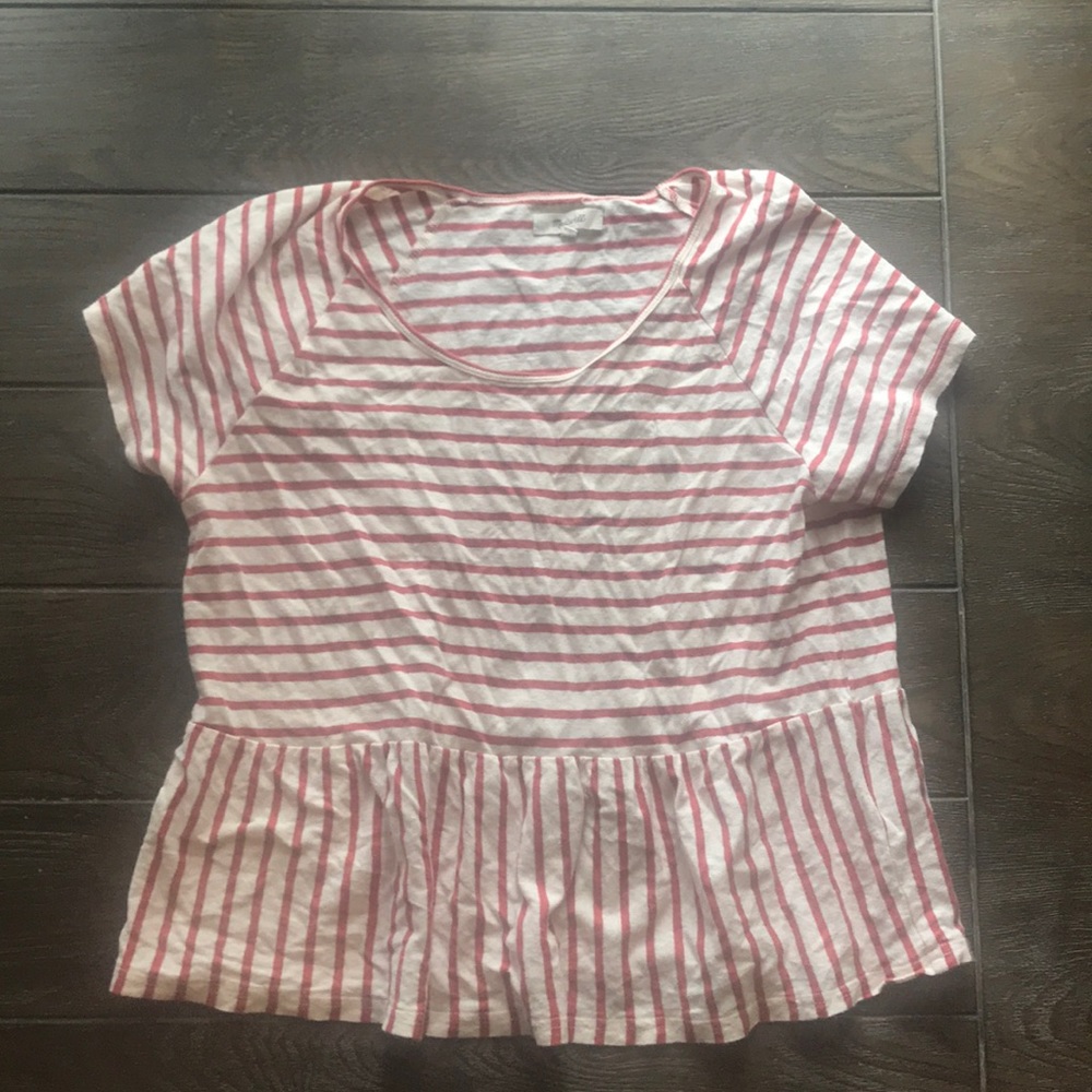 Madewell striped t-shirt with peplum